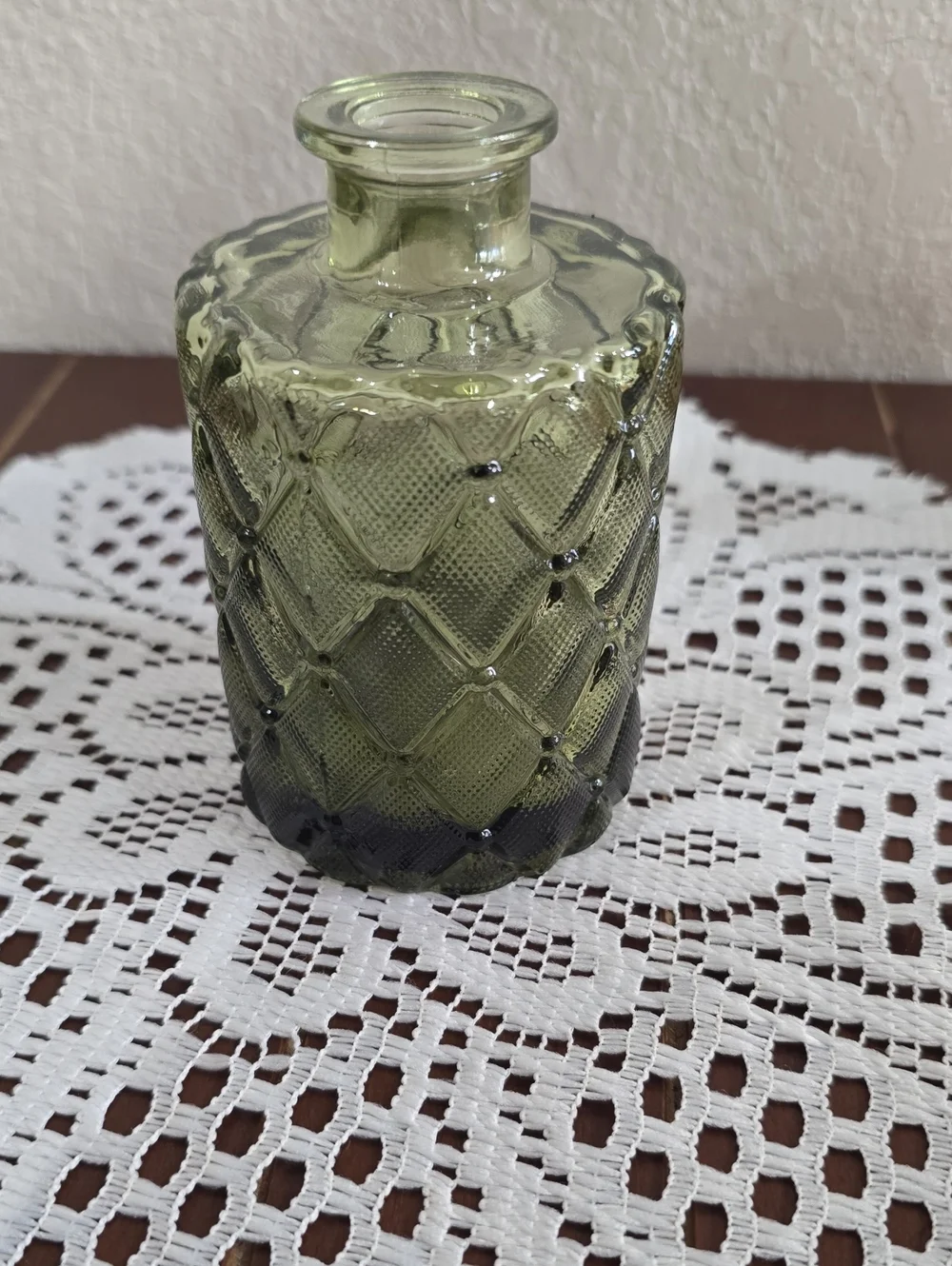 Glass Decorative Vase - Olive Green
